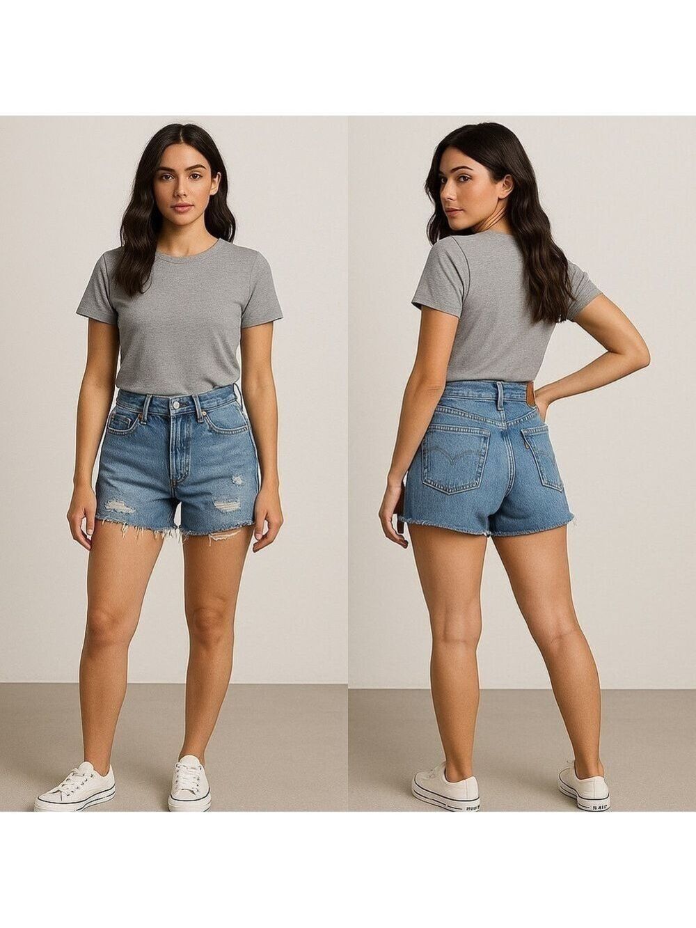 LEVI’S❤️ 501 Women’s High-Rise Distressed Denim Shorts 👖👟💃 Size 27 - Picture 3 of 15